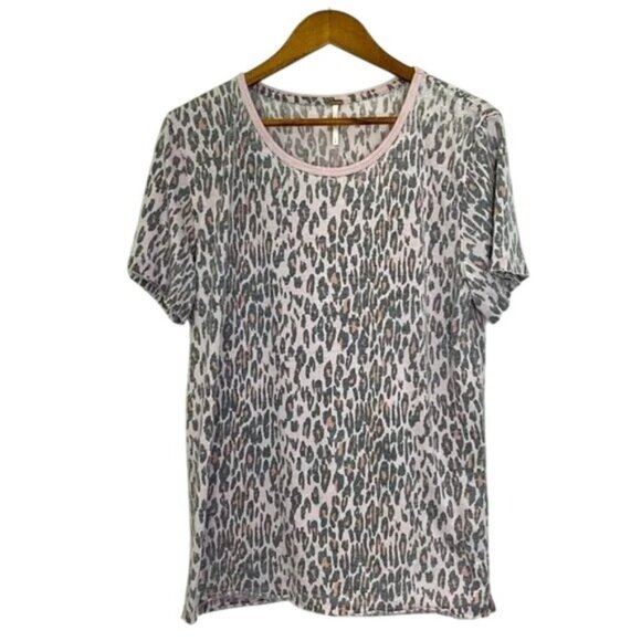 Free People Tourist Blush Leopard Print T-shirt - Picture 5 of 9